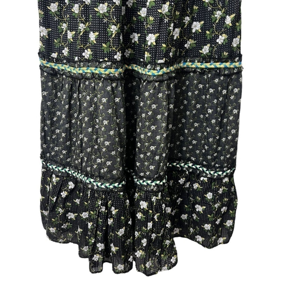 Anthropologie Black floral Tiered Maxi dress in size 10 New with tags - Picture 8 of 15